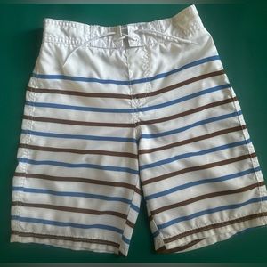 Janie&Jack Swim Trunks Boys Kids , White Stripe, Size 8 US Boy